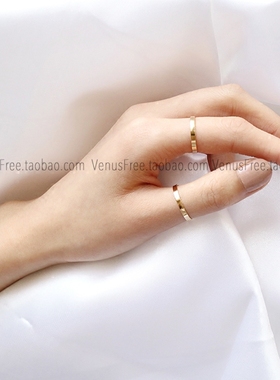 包邮定制美国进口扁平款戒指VF