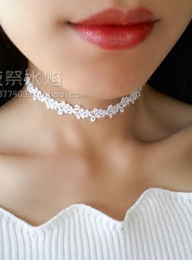 choker镂空白色蕾丝日常颈链项圈