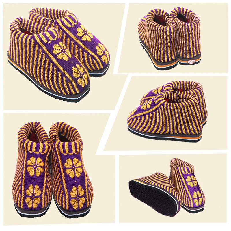 毛线棉鞋棉靴加厚手工毛线保暖加绒防滑耐磨棉鞋婚嫁毛线棉鞋成品,淘宝优惠券,粉丝福利购,淘宝优惠卷