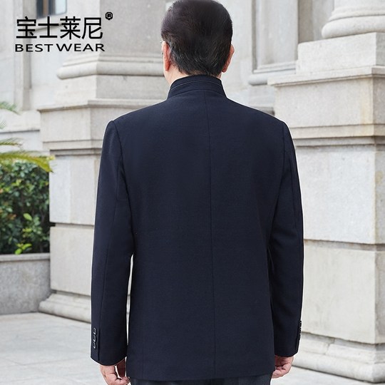 中山装立领派克服男中老年男士上衣中国风服装宽松春秋爸爸装外套
