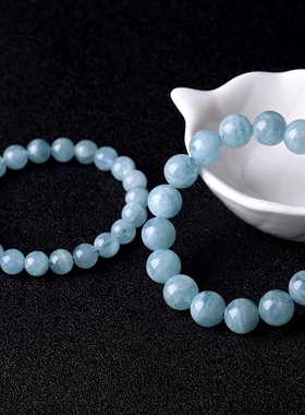 单圈水晶时尚风饰品海蓝宝手链