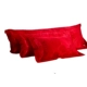 Cotton satin màu đỏ gối gối đơn đôi dài gối 48 * 74CM48 * 150 giường cưới - Gối trường hợp goi cao su Gối trường hợp