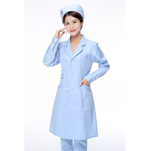 白大褂长袖医生服加厚白大衣实验服男女护士服药店医师服 - 图0