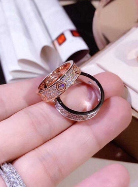 满天星18k玫瑰金求婚情侣对戒