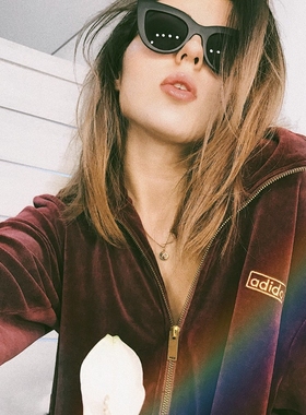 ins网红封帆同款黑色猫眼墨镜