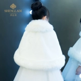 Детский плащ, флисовая удерживающая тепло куртка, наряд маленькой принцессы для выхода на улицу, бархатная накидка, в корейском стиле