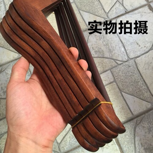 成人男女家用卧室实木防滑木质衣架加厚复古酒店衣服撑子木头定制 - 图1