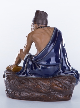 中式风书房活佛济公供奉石湾陶瓷