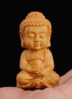 黄杨木小如来佛像汽车文玩工艺品