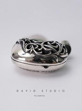 david纯银爱心放相片情人节项链