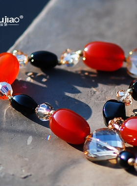 水晶双层时尚个性风挂饰毛衣链