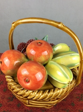 水果植物摆件石湾公仔酒柜装饰品