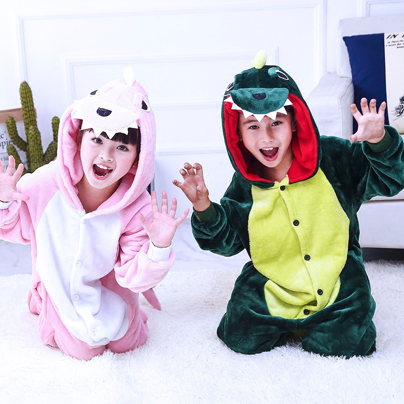 恐龙儿童男女孩小孩加厚法兰绒睡衣 汀伊兰睡衣/家居服套装