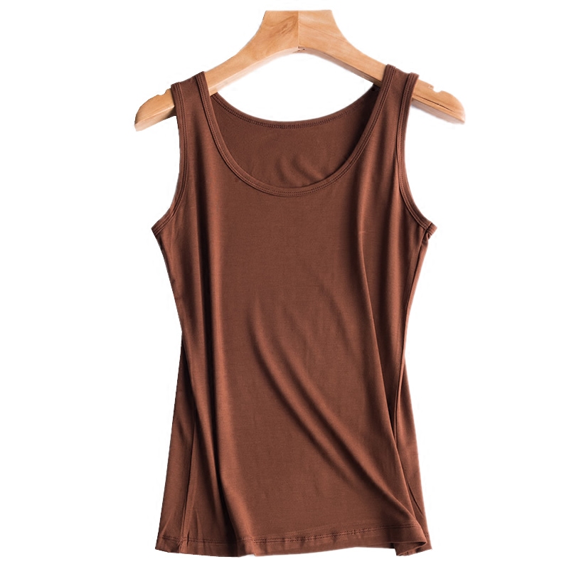 莫代尔女士纯色吊带短袖t恤打底衫 爱央央背心吊带