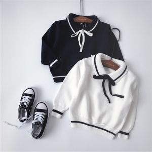 学院风纯棉翻领针织衫