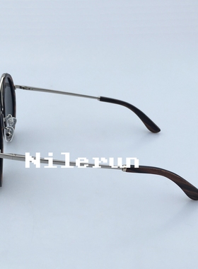 墨镜金属黑檀木圆形偏光太阳眼镜