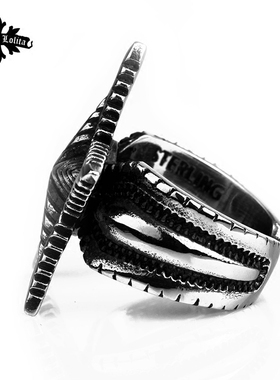 欧美五芒星开口戒指哥特霸气单身