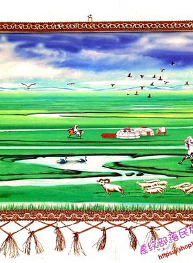 蒙古毛毡画内蒙古特色工艺品餐厅