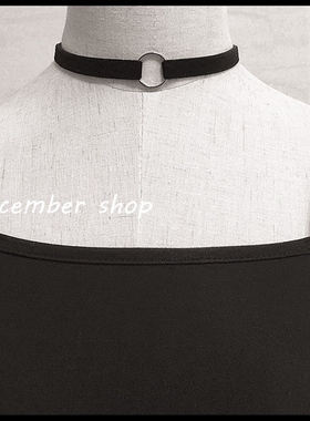 项链丝绒带几何圆环脖子饰品