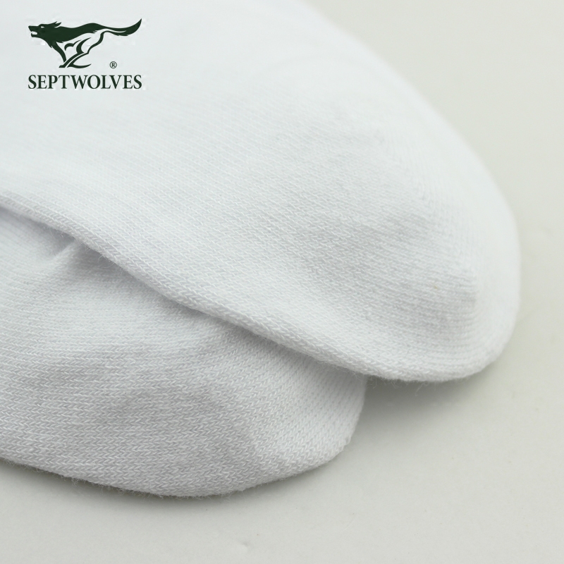 七匹狼男士吸汗薄款中筒白色纯棉袜 七匹狼坤悦短袜/打底袜/丝袜/美腿袜