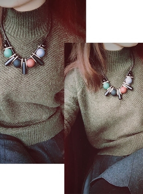 复古短款百搭韩国夸张毛衣链