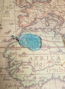 通透纯天然精雕招财转运海蓝宝