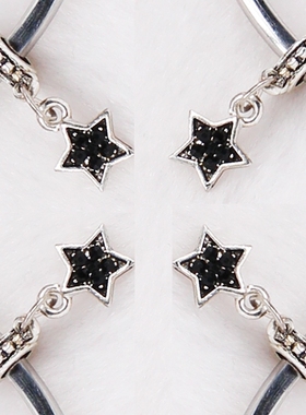 diy饰品配件五角星镶钻散珠吊坠