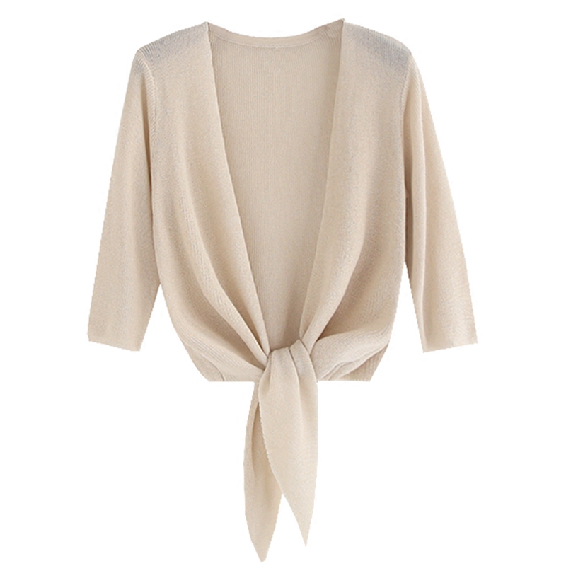 薄款外搭短款冰丝针织夏的小披肩 邦德宝依毛针织衫