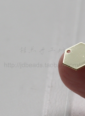 DIY饰品铜配件10mm六边形双孔 六角形 毛坯 铜片 几何图形(3704C)