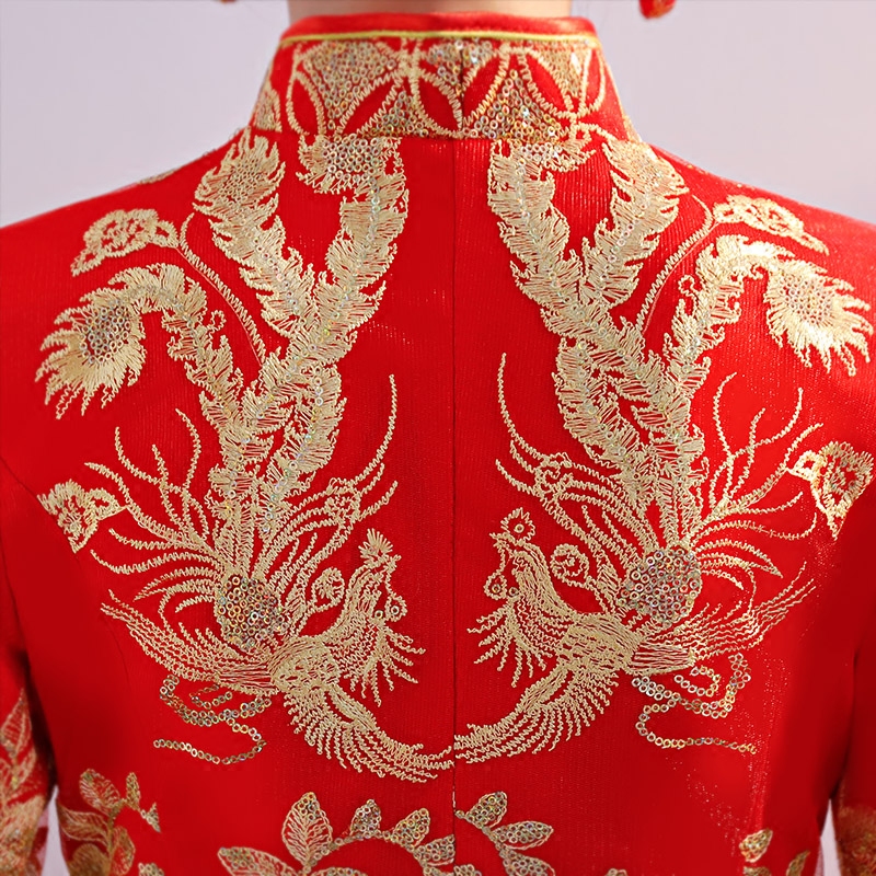 美文炫服饰旗舰店秀禾服新款中式新娘旗袍中国风婚纱礼服女敬酒服结婚夏季薄款3