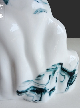 客厅水墨画书架陶瓷摆件装饰品