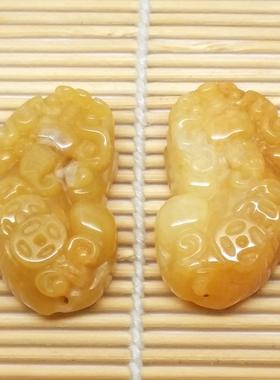 天然大小貔貅通孔可穿手链做吊坠