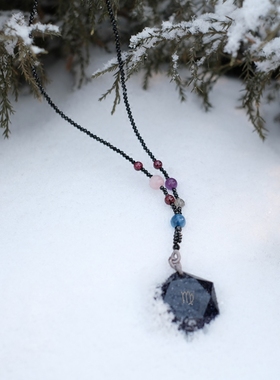 遇见你的幸运|蓝砂石大卫星项链