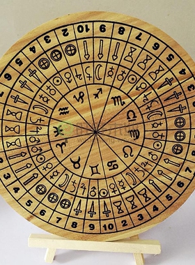 实木激光雕刻木牌圆形魔法定制