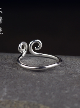 纯银至尊宝复古紧箍咒开口戒指