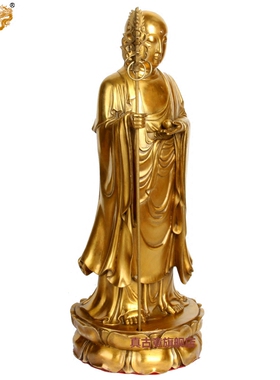 纯铜九华山地藏王摆件菩萨像