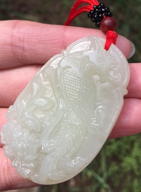 天然项链朱雀玉石吊坠