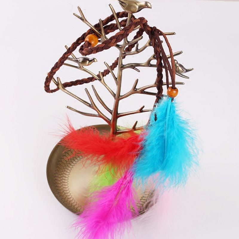 波西米亚民族风发饰印第安流苏发绳孔雀羽毛头饰男女超仙表演发带,淘宝优惠券,粉丝福利购,淘宝优惠卷