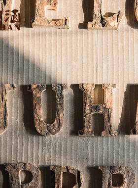 掬涵原木字母diy北欧风zakka墙饰