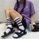 Mùa hè 2018 mới retro đơn giản dán ma thuật Giày La Mã nam Hàn Quốc ulzzang Hồng Kông hương đôi dép nữ - Sandal