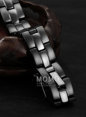 日本男士防辐射钛钢保健黑色手链