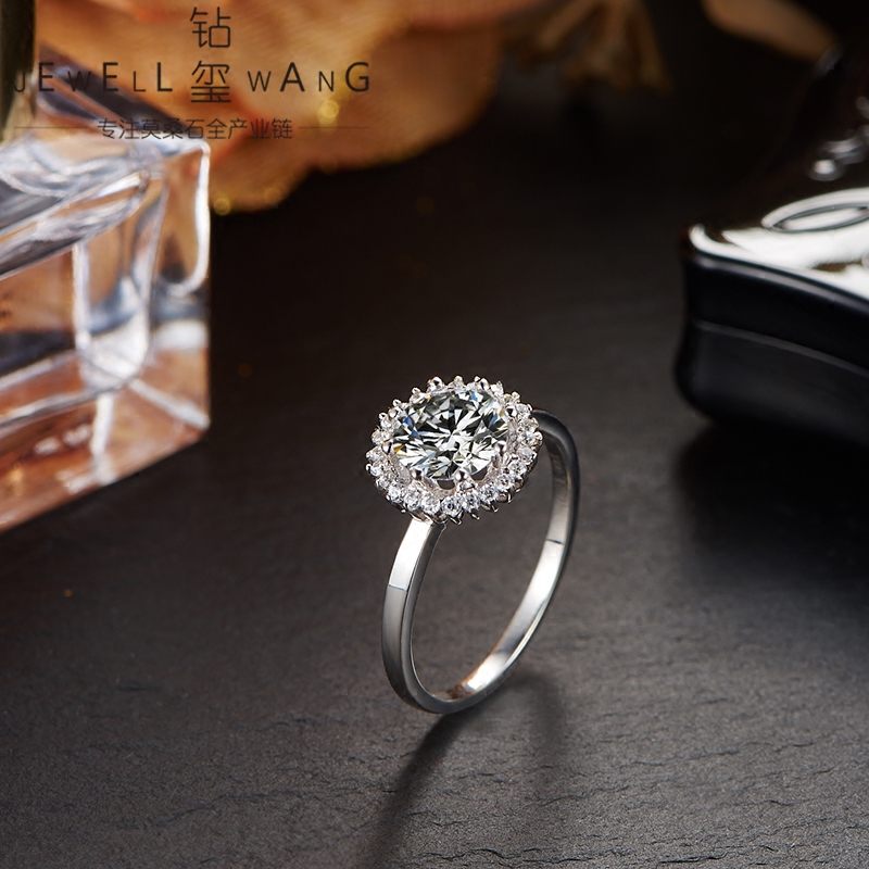 钻玺专柜正品八爪d色莫桑石戒指 jewellwang珠宝戒指/指环