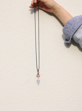 原创天然粉水晶项链女