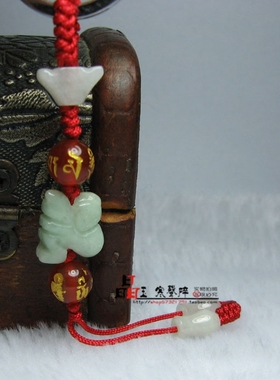 寒声碎生肖吉祥物翡翠玉猴红绳手链属蛇人六合吊坠