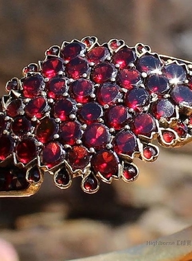 西洋古董珠宝天然石榴石卡扣手镯