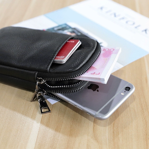 Ремень, мобильный телефон, маленькая поясная сумка, кожаная барсетка, дорожный рюкзак, из натуральной кожи