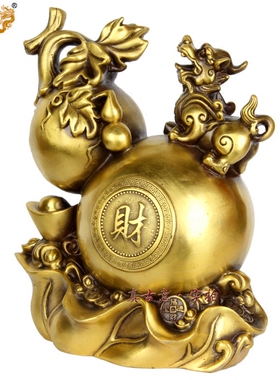 纯铜葫芦摆件元宝工艺品