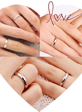 s925纯银光圈戒指情侣男女款光面