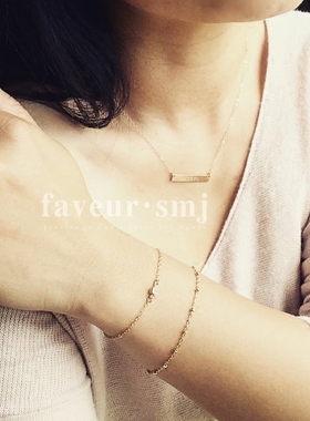 faveur以色列设计进口14k包金纯银美丽CZ钻手链简约日常优雅礼物
