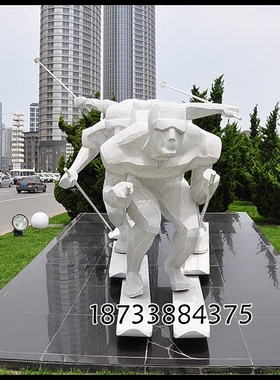 不锈钢校园运动风人物雕塑定制